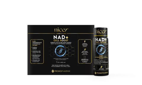 NICER NAD+ CELL BOOST  Zaawansowana liposomalna formuła energii komórkowej 12 szotów do picia  750 ml